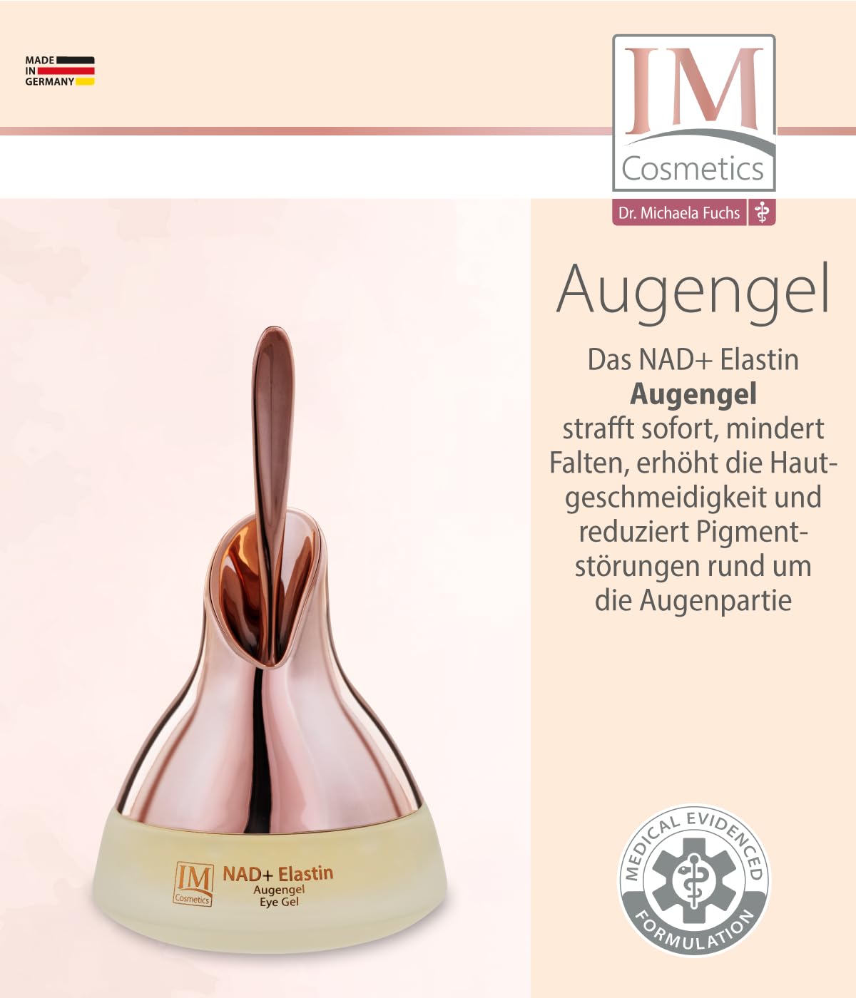 Genius Feelvita IM Cosmetics NAD+ Elastin Inside-/Out Set 5-tlg. mit Anti‑Aging Gesichtscreme & Serum, Augengel, Körperlotion & Blue Zone Essential Kapseln (90 Stück)- für sichtbar straffere Haut