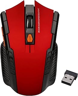 6-Button Laptop Wireless Gaming Mouse, 2.4GHz USB Receiver – Wireless Game Mouse for PC, Notebook,and Laptops Accessory (Red)