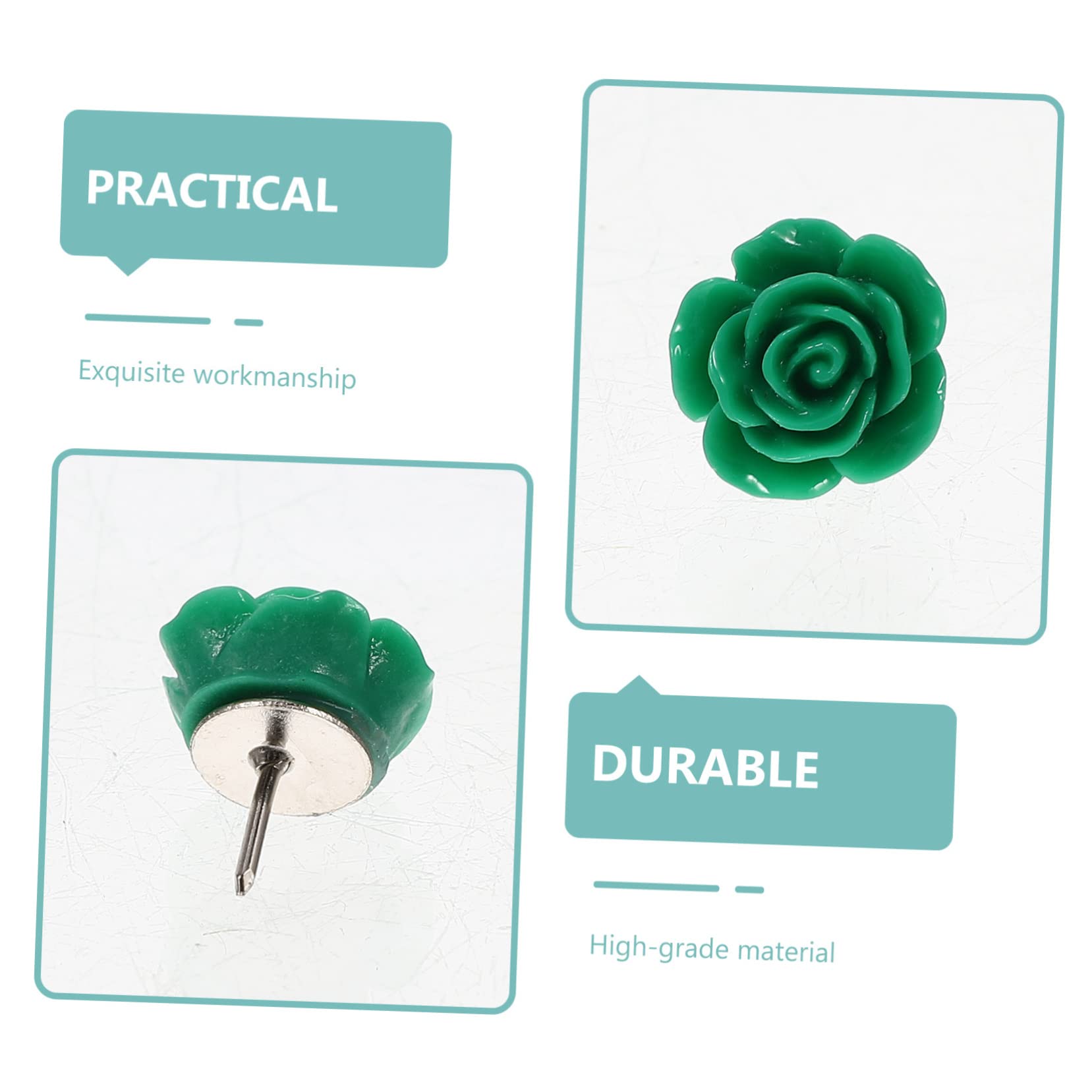 3 Set Di Puntine Da Disegno Multifunzione A Forma Di Fiore Puntine Da Disegno Delicate Per Uso Quotidiano Forniture Per Mappe 30 Pezzi*3