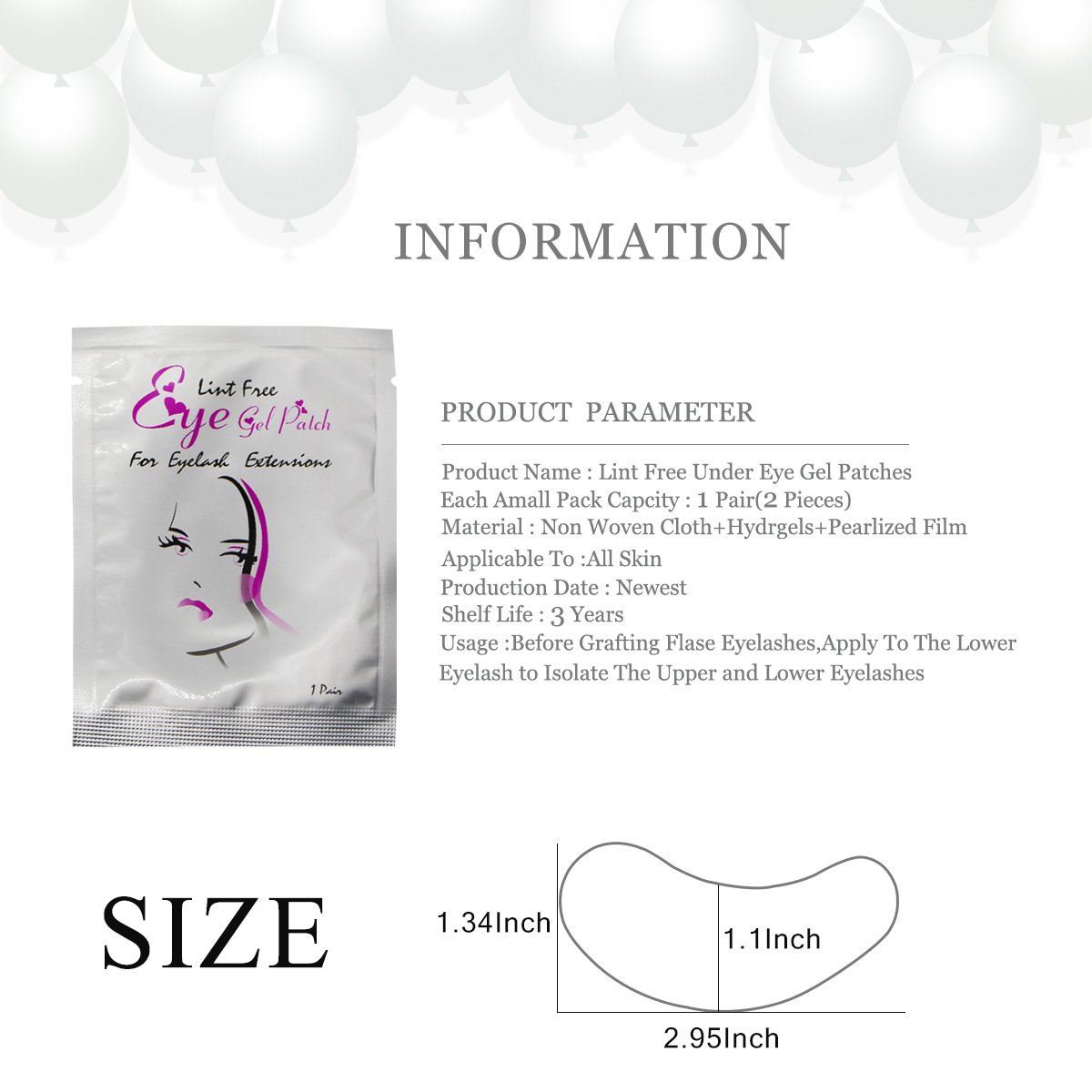 Under Eye Pads - 50 Pair Set Lint Free Eyelash Extension Eye Patch Under Eye Gel Paper Patches