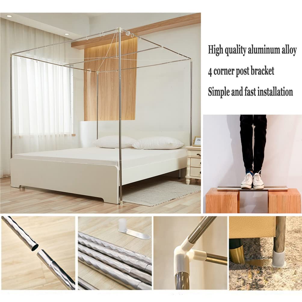Cortina de Cama con Dosel y mosquitera para habitación de Princesas, tamaño Queen y King, decoración para Dormitorio de 4 Piezas