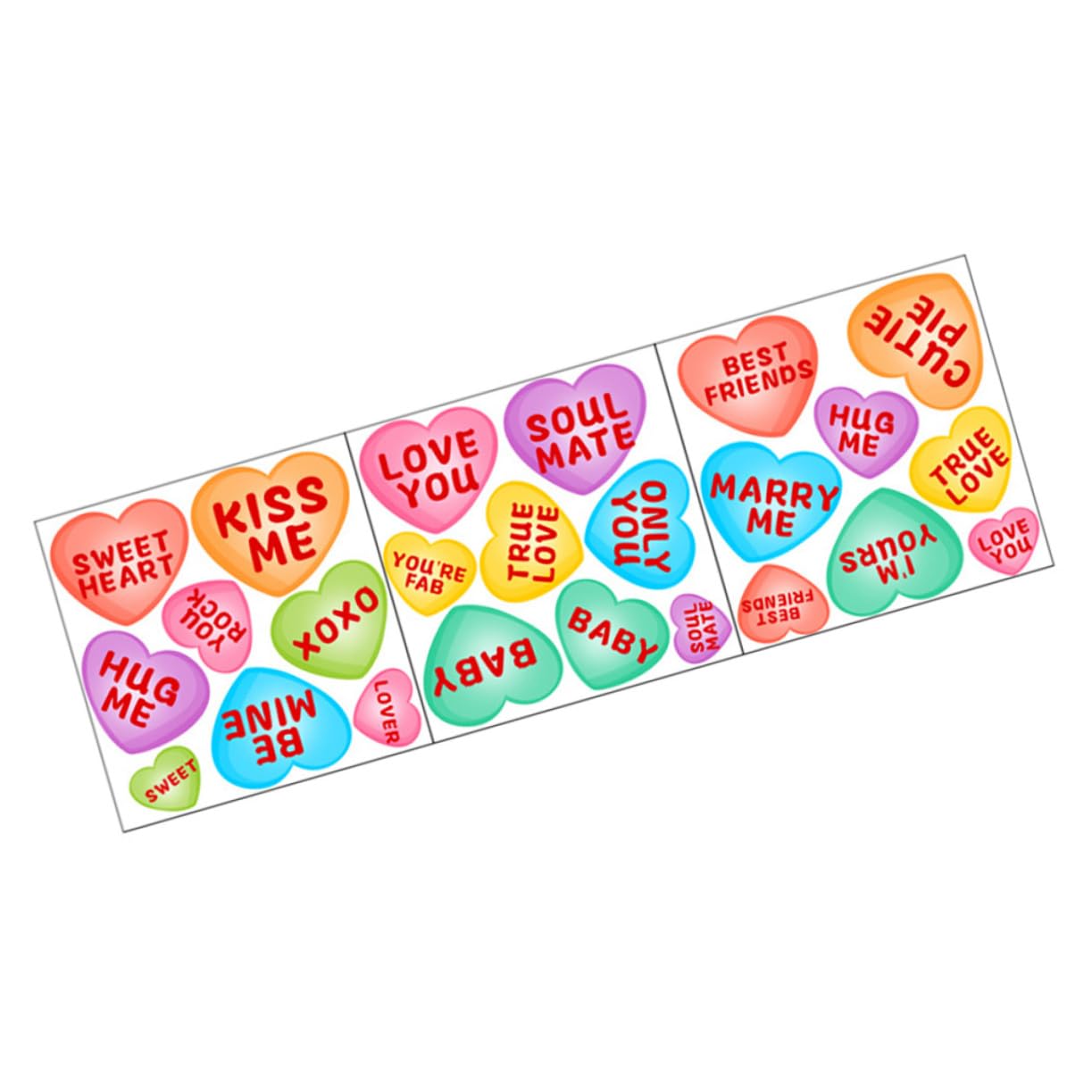 Levemolo 1Set Heart Shaped Multi Functional Valentine's Day Decorative Stickers for Home and with Inspirational Quotes Collection