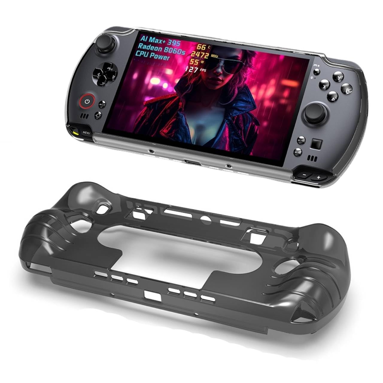 Protective Cover Case for GPD Win 5, TPU Protective Sleeve Skin Case Cover Anti-Drop Shockproof Shell Case for GPD Win5 Handheld Gaming Console Accessories (Transparent Black)