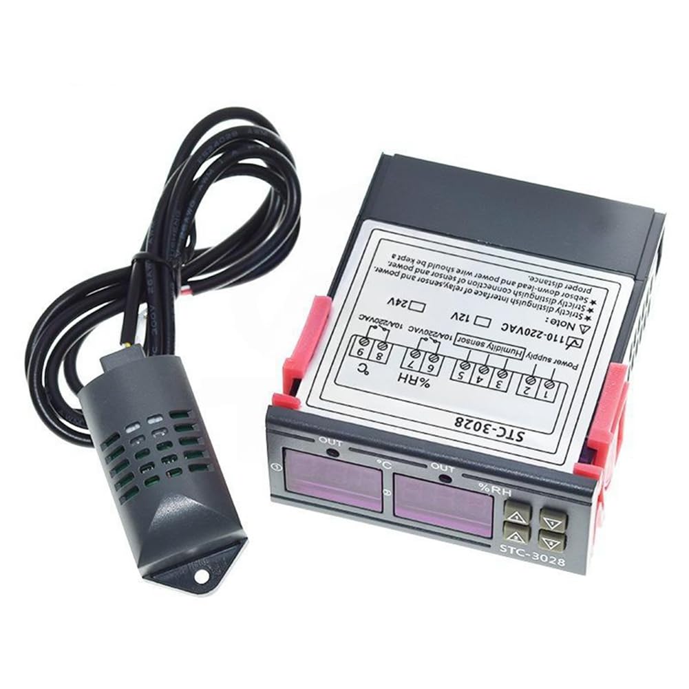 Jnchdghwa As Shown -3028 Dual Digital Temperature Humidity Controller Thermoregulator Thermostat 110-220V For Incubator Heating Cooling