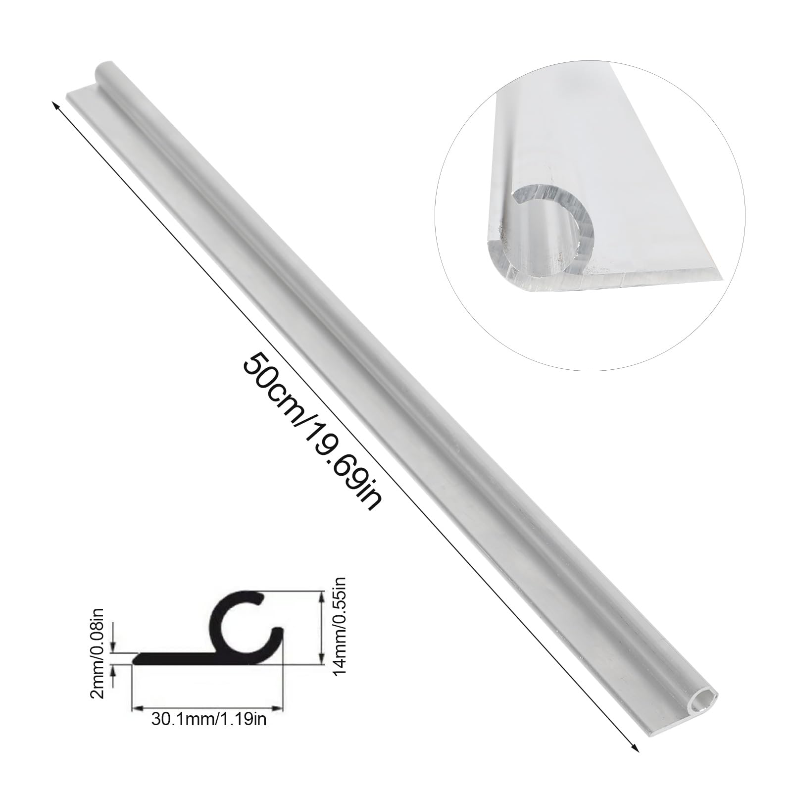 8 binari di fissaggio in lega di alluminio, 50 cm, per roulotte, camper, campeggio, 6 – 9 mm