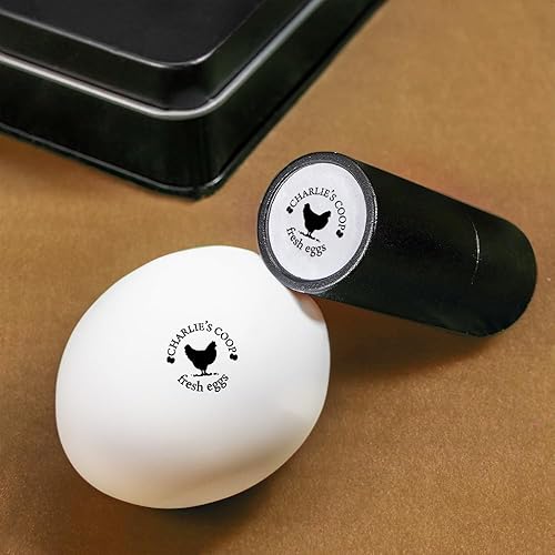 Sello de huevo personalizado, sellos de huevos personalizados para huevos frescos para pollo de granja, 24 estilos disponibles con texto y caja de