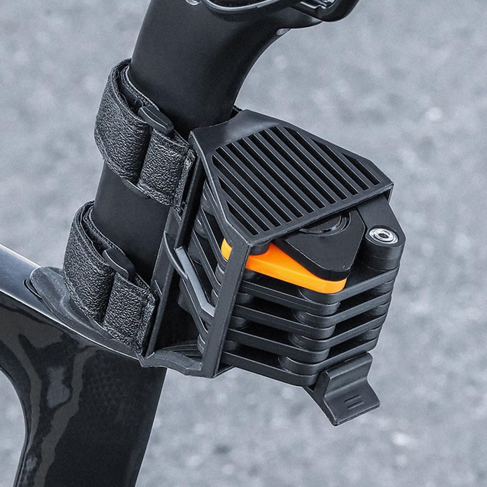 Lucchetto pieghevole per bicicletta, in lega di acciaio da 5 mm, con guscio in ABS, combinazione di sicurezza senza chiave, per mountain bike e bici da strada, nero