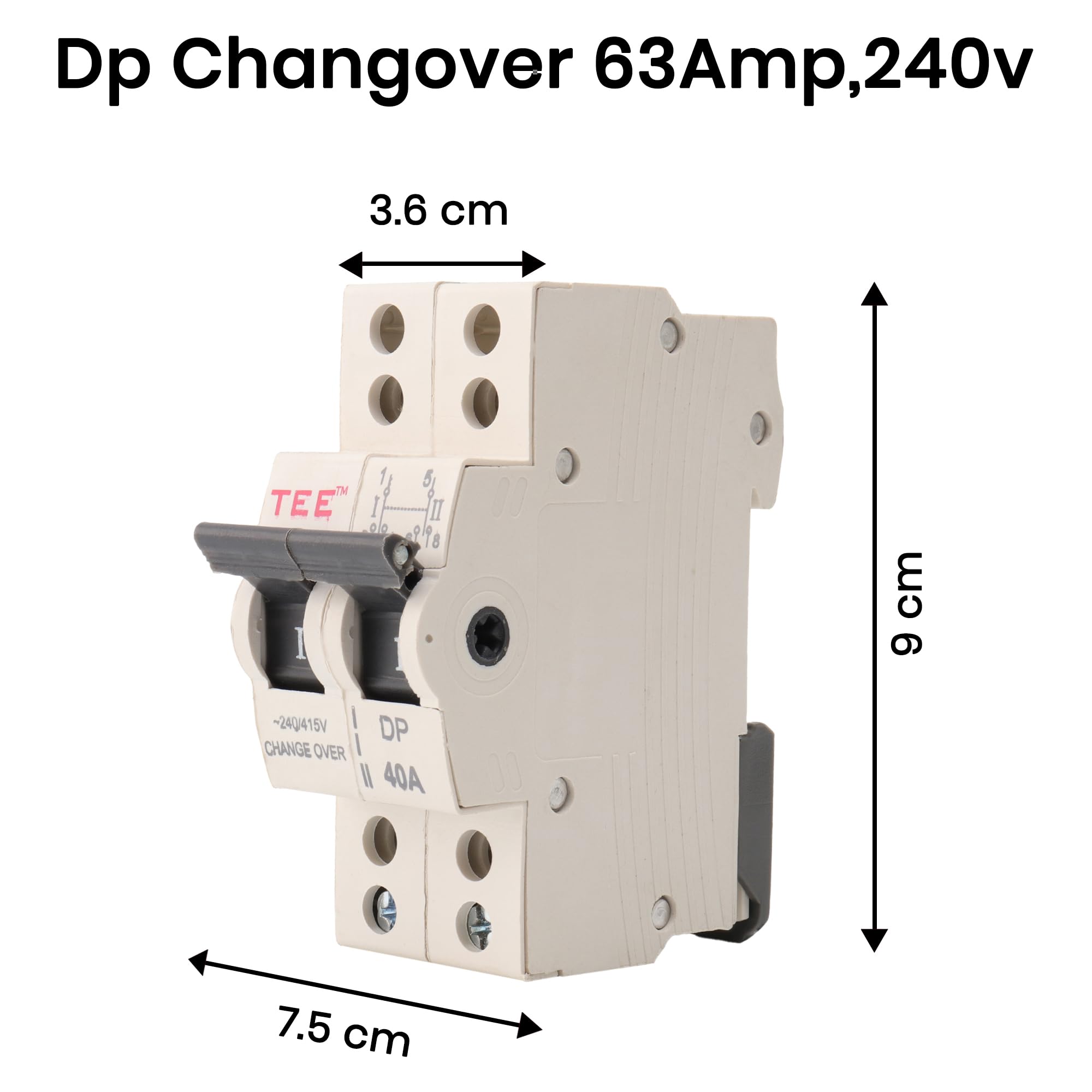 THE ELITE ELECTROTEK MCB DP Changeover Switch 240V | Double Pole Manual Changeover for Generator/Inverter | Heavy Duty ISI Marked Breaker for Home & Industrial Use (MCB DP Changeover 63 AMP) 4