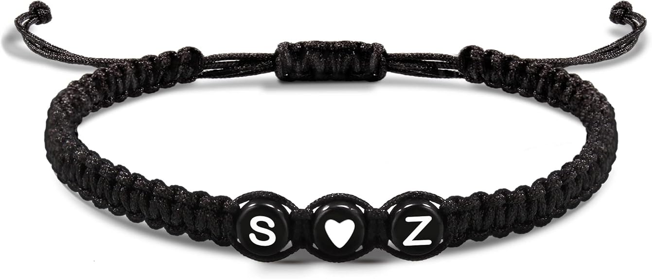 Initial Bracelets for Women Men's Bracelets Gifts for Girlfriend Boyfriend Letter Bracelets I Love You Gifts for Her Him Best Friend Birthday Gift Christmas Jewelry
