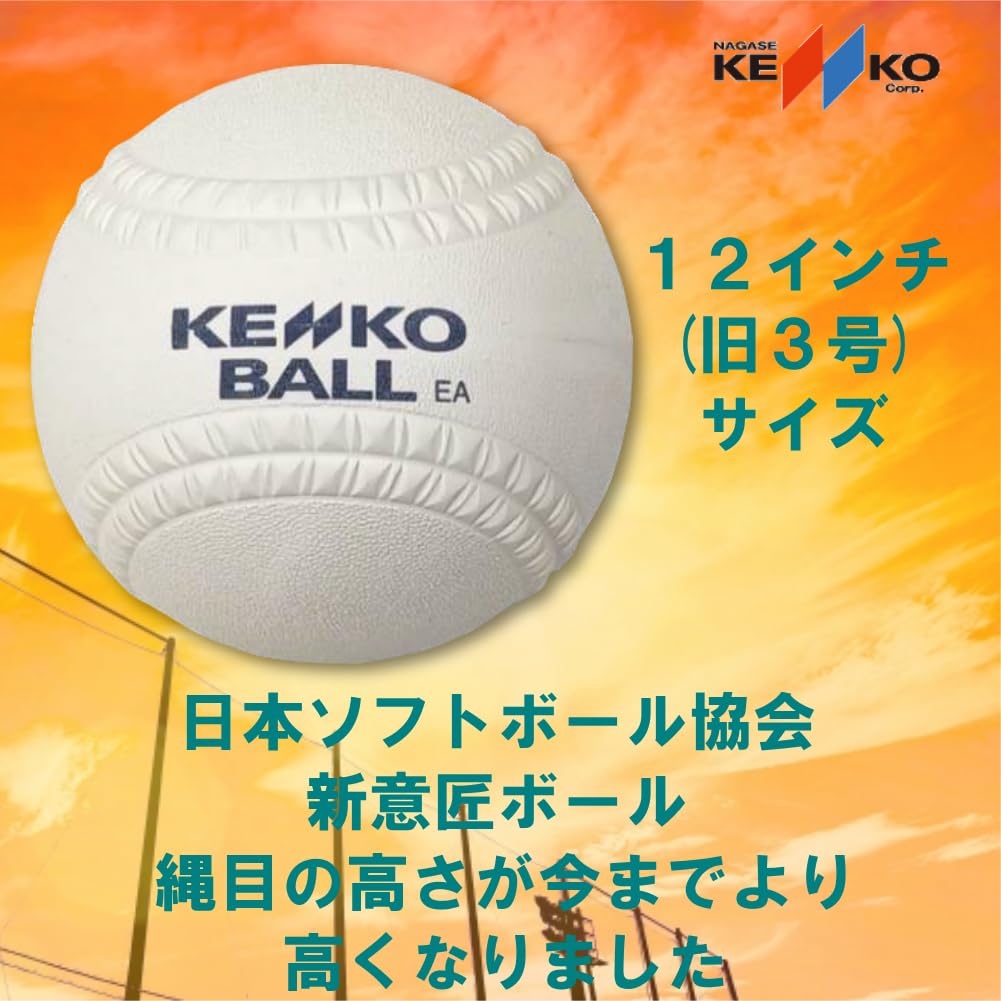 なりのページ　ポール取手付き ナガセケンコー／ゴム・ソフトボール／検定12インチ(1ダース