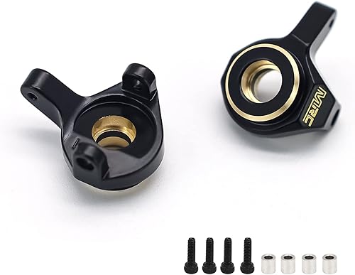 Miniatura 2 de MRC Nudillos de dirección delantera de latón negro actualizaciones piezas RC contrapesos para 124 RC Crawler Axial SCX24 AXI90081