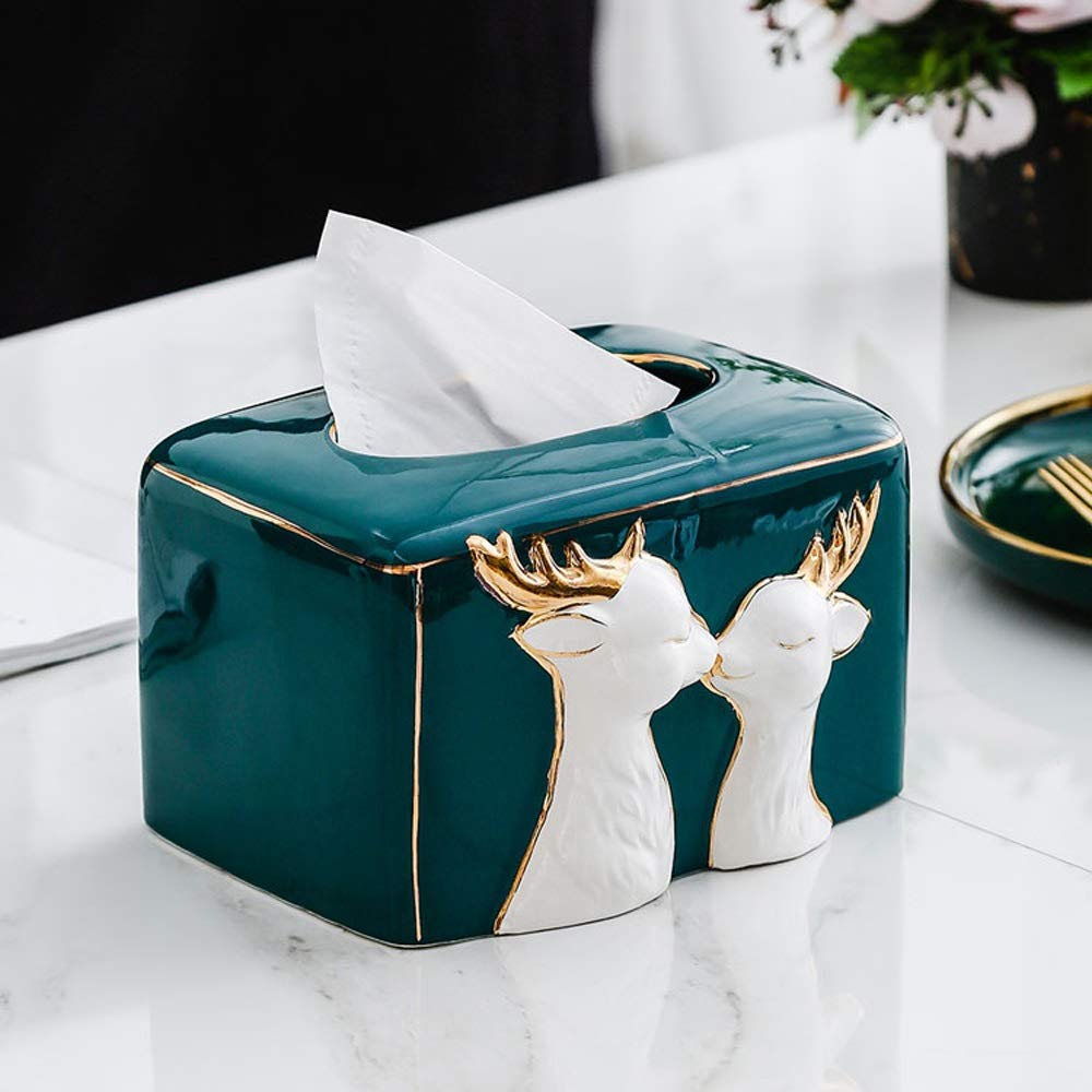 Tłoczone pudełko na chusteczki dla miłośników zwierząt - elegancki ceramiczny dozownik serwetek do salonu i stolika kawowego - stylowe chusteczki nawilżane