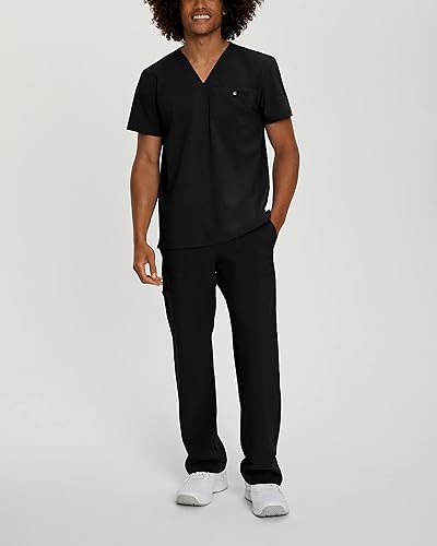 Miniatura 4 de Urbane Performance 9154 - Camiseta médica para hombre, con 1 bolsillo, ajuste a medida, súper elástica, color negro, Negro -