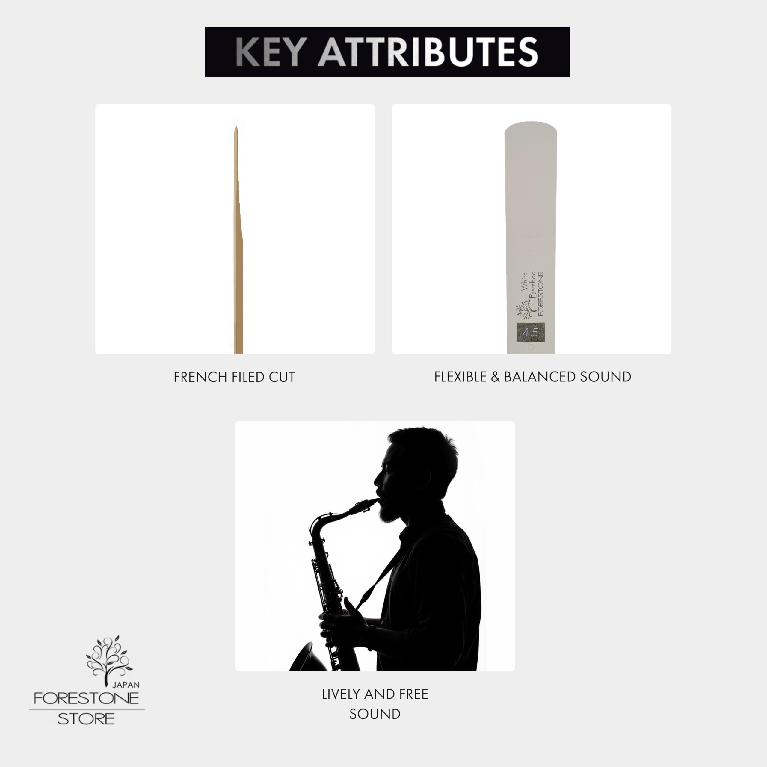 Forestone White Bamboo Feuille pour saxophone alto | Forestone 4.5 Blanc.