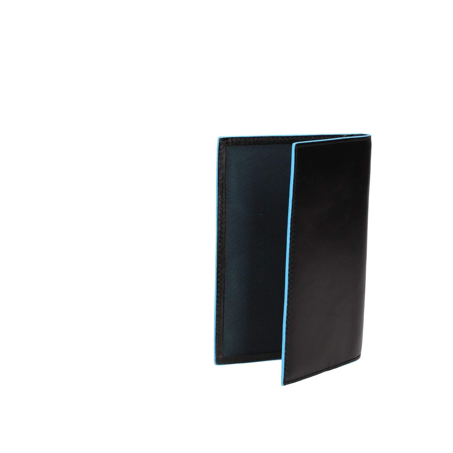 PIQUADRO - Porta Passaporto 9 cm Blue Square in Pelle - Unisex - Nero | Formato viaggio, Elegante e Professionale, Compatto, Trasferte