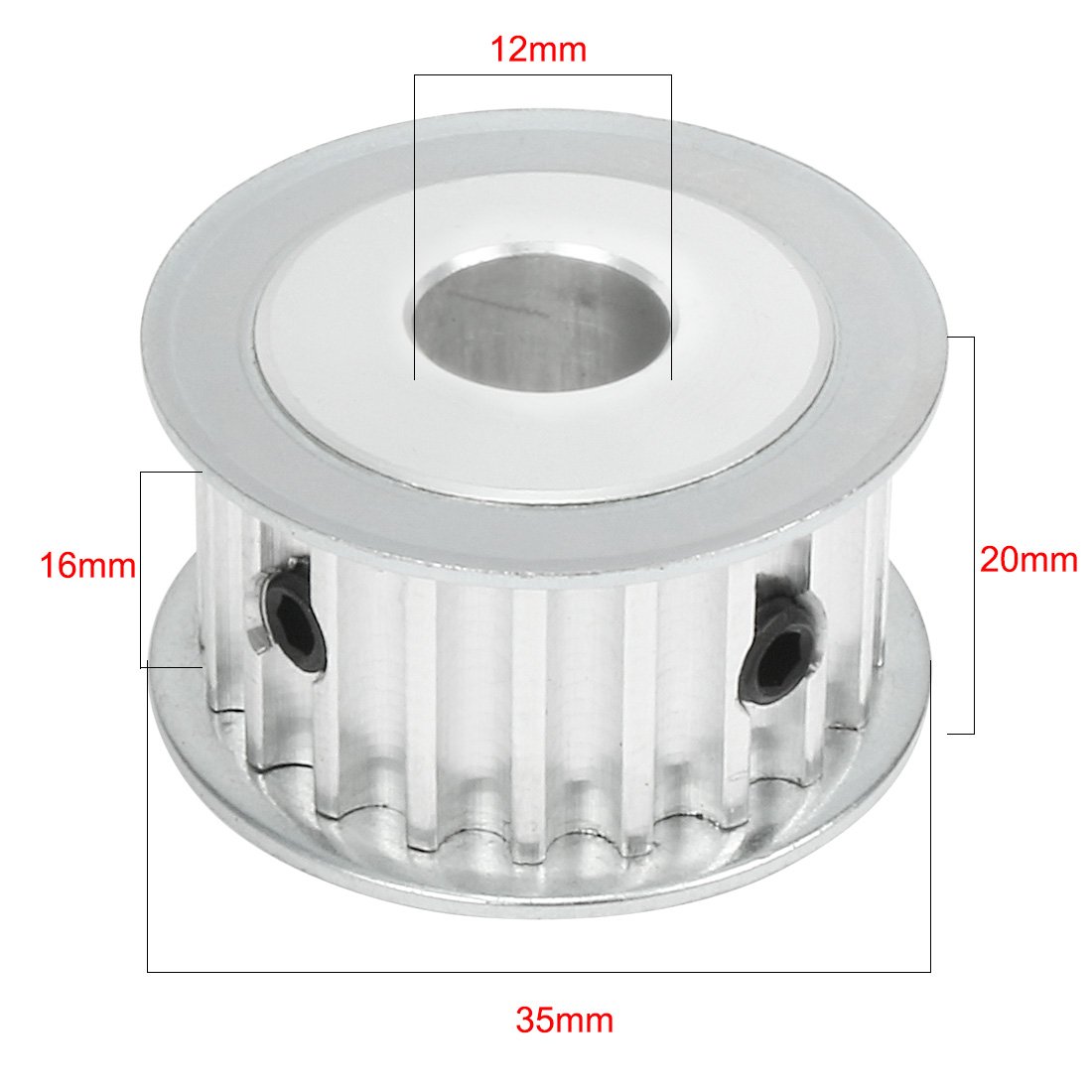 Kit De Ruedas Sincrónicas GT-2 De Aluminio - 20 Y 80 Dientes (Orificio 8mm) Con Correas De 200x6mm - Para Máquinas Industriales