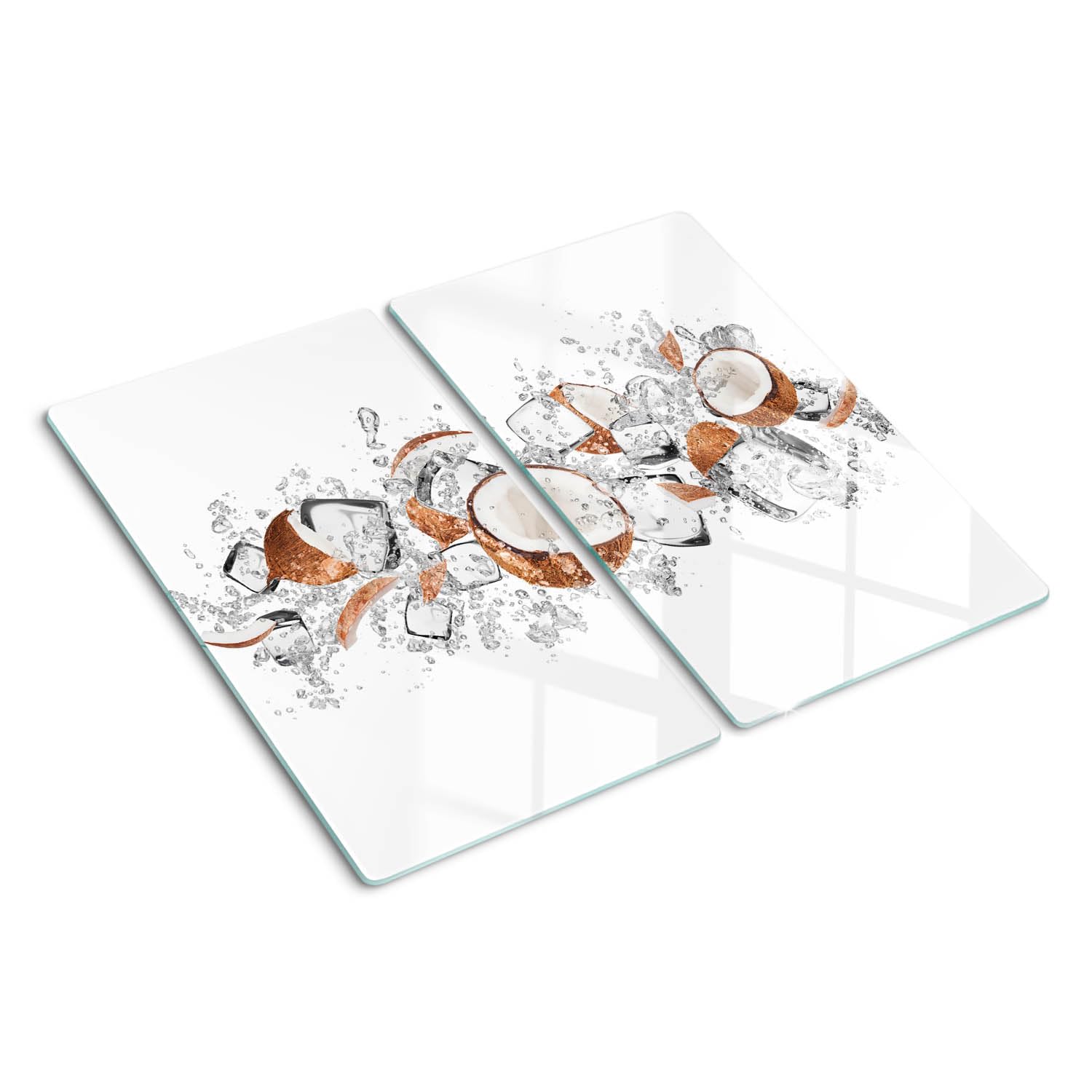 Planche de cuisine en verre aux bords polis et impression haute définition
