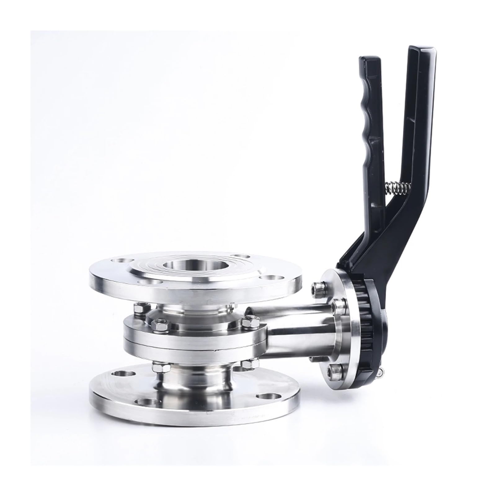 BALYDLUL G2 DN50 Stainless Steel 304 Sanitary Butterfly Valve Multi-Position Handle 155MM Silicone Sealing