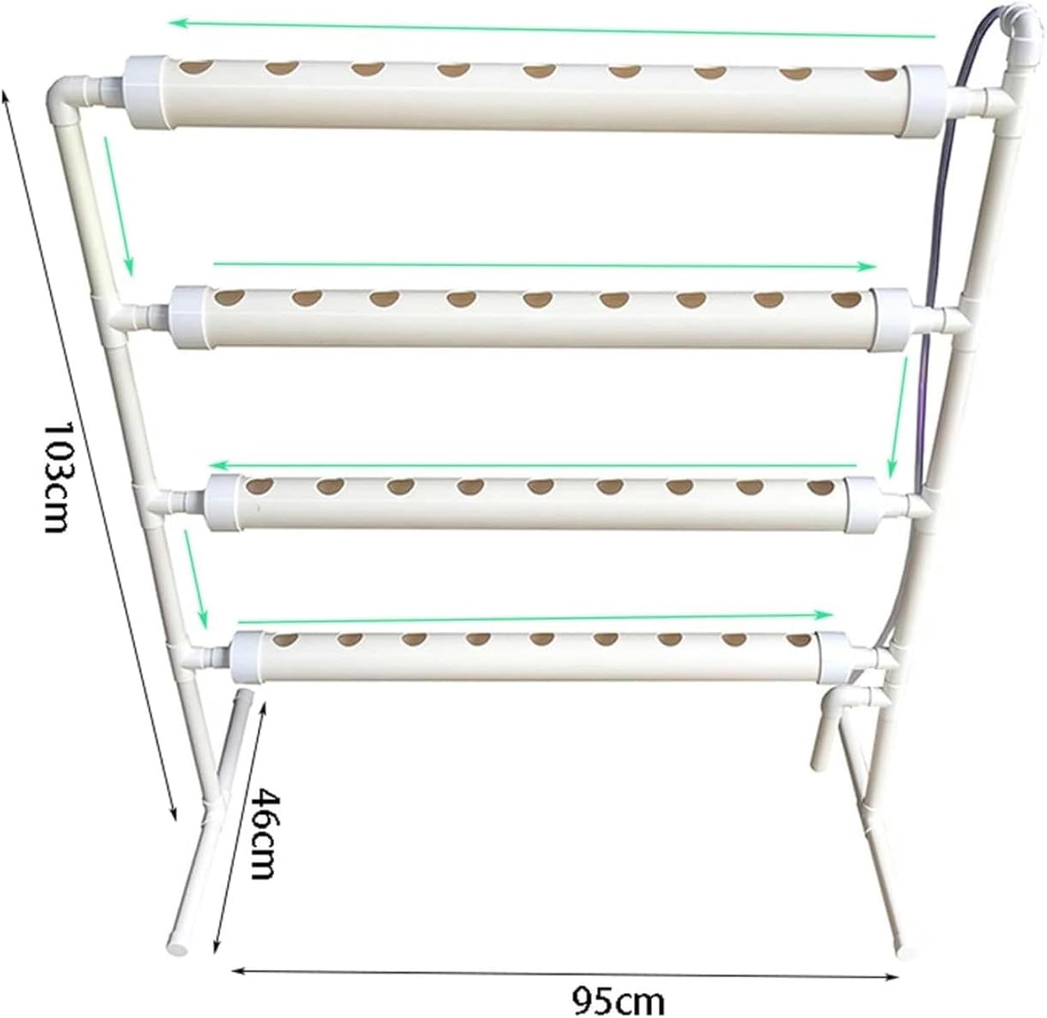 XENITE Hydroponics Growing System Hydroponic Grow Kit, 36 Holes Pipe Grow Kit Indoor Greenhouse Planting Box Gardening System Nursery Pot Hydroponic Rack Hydroponic Tower