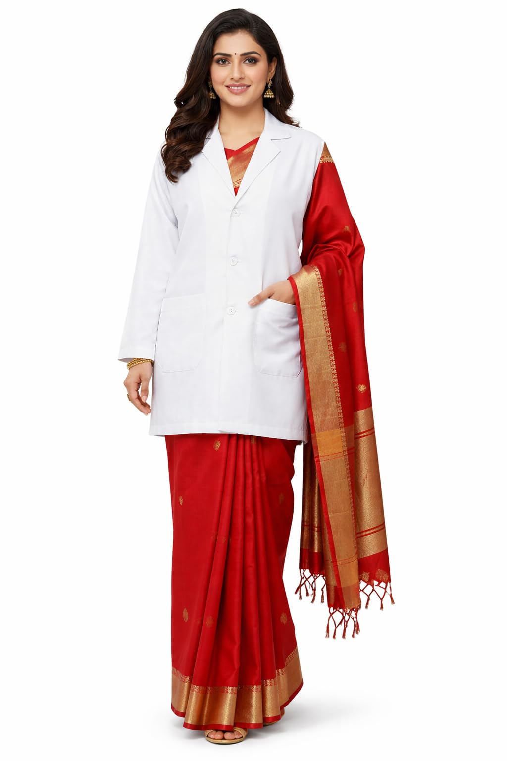 AARON White Cotton Professional coat-picture-36