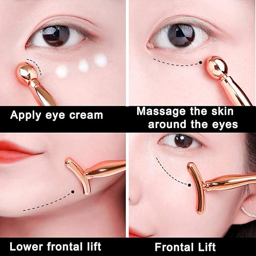 Miniatura 6 de Pimoys 2 piezas de aplicador de crema de ojos de metal, rodillo facial, masajeador de ojos, varita de masaje de ojos para mujeres para masajeador
