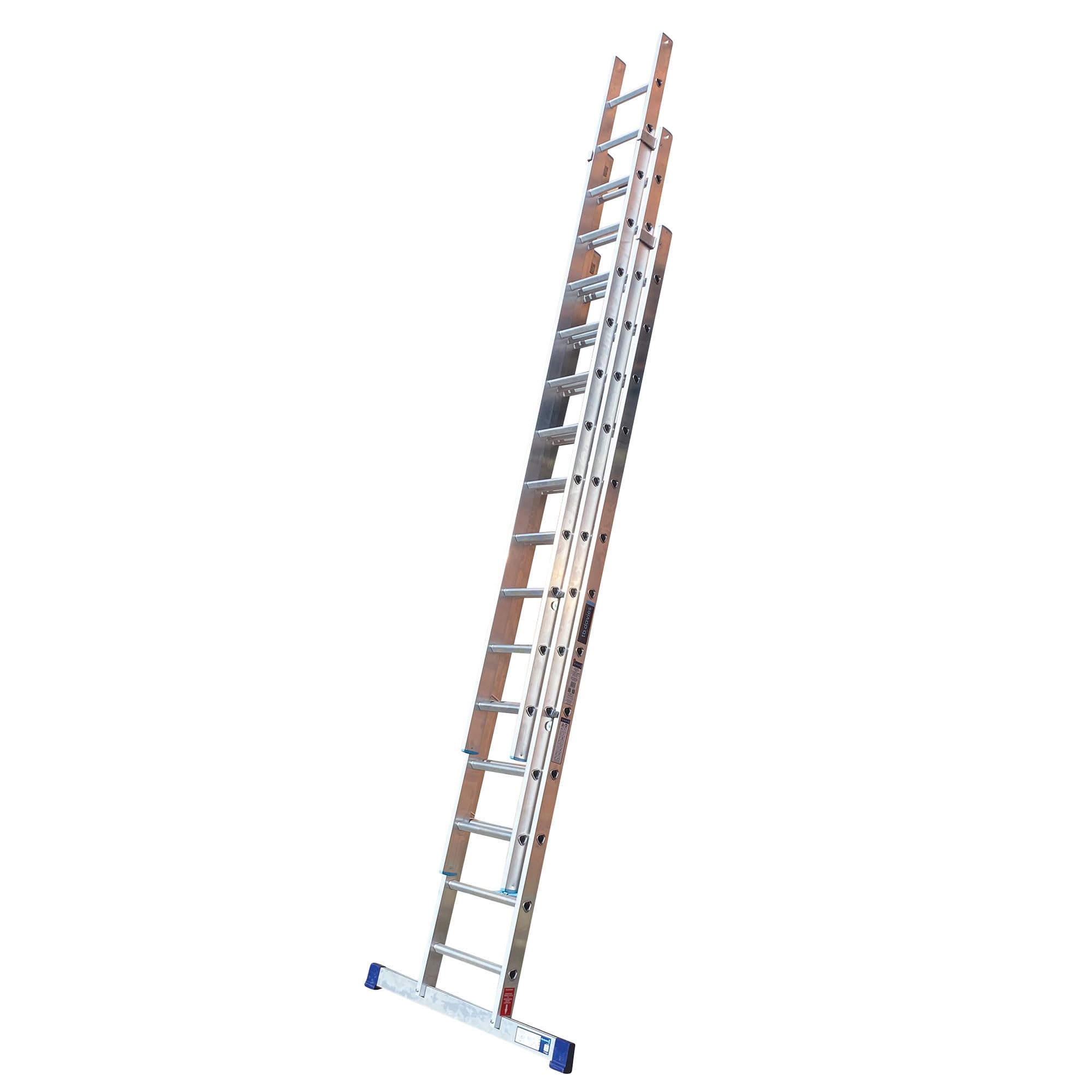 Tb Davies Silver Trade Triple Extension Ladder, 3.5 Meter / 11.48 Feet, Extends To 8.5 Meters / 27.88 Feet, Comfort D-Shaped Rungs, 3-Year Warranty, En131 Professional