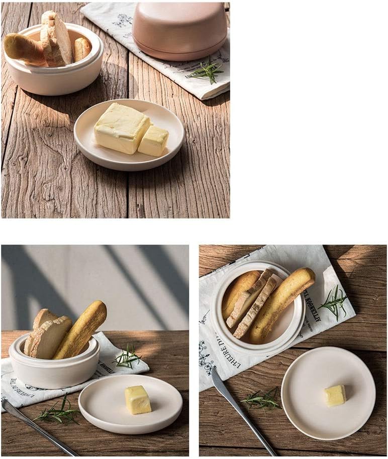 Butter Dish 6in Ceramic Butter Dish (with Lid) Household Porcelain Butter Dish, Traditional Kitchen Accessories can be Safely Used in Dishwasher Microwave Oven Butter Dishes (Color : Gray) (Gray)