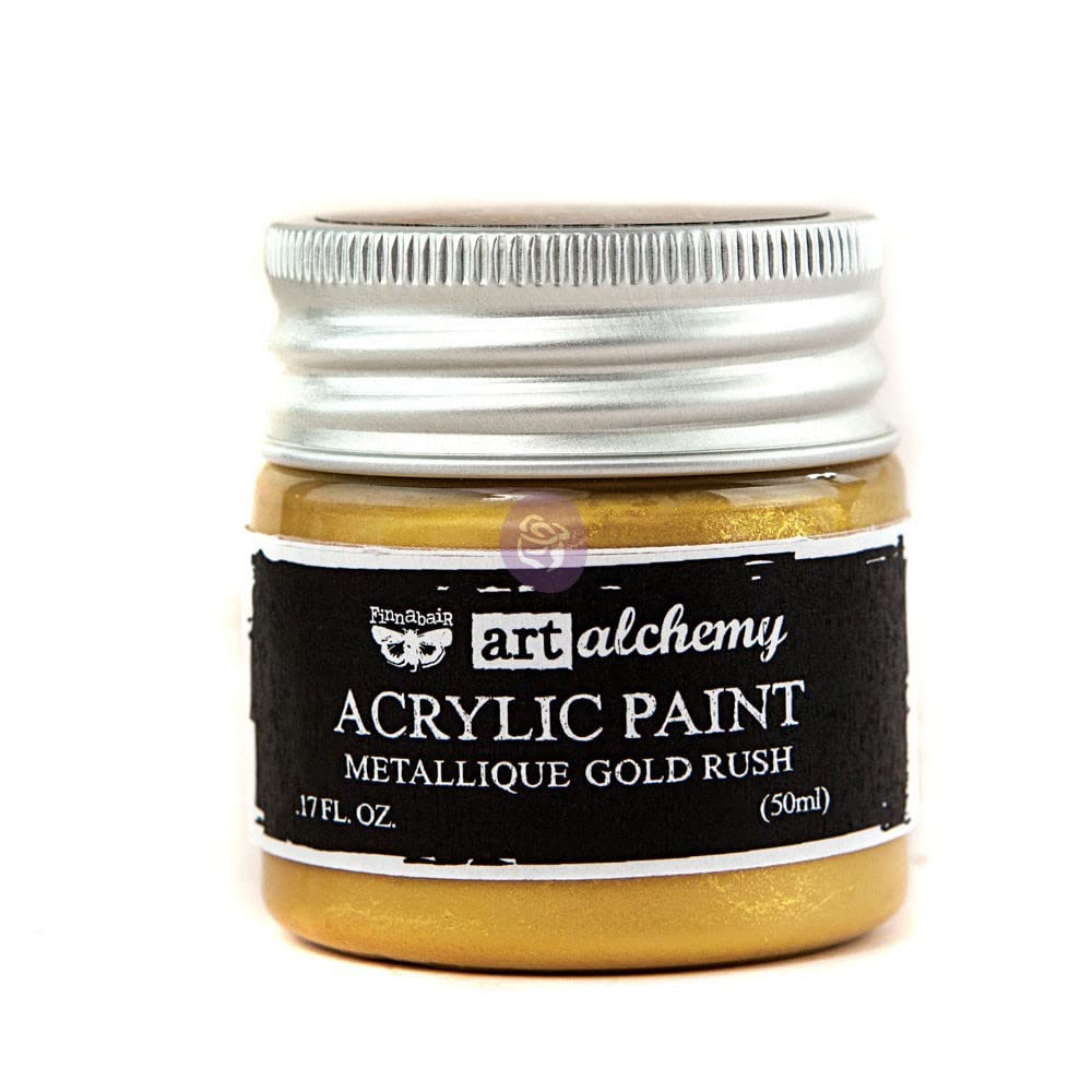 Prima Marketing Finnabair Art Alchemy Acrylic Paint 1.7 Fluid Ounces-Metallique Gold Rush, Other, Multicoloured