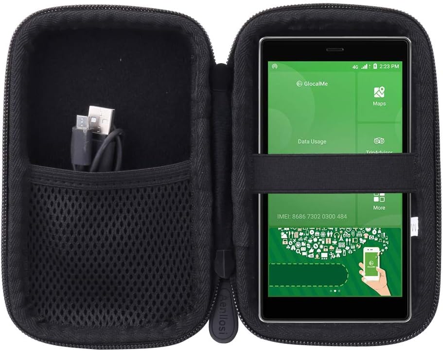 Aenllosi for GlocalMe UPP/G4 4G LTE Mobile Hotspot Hard Case, GlocalMe WiFi Hotspot Organizer (Case Only) Black