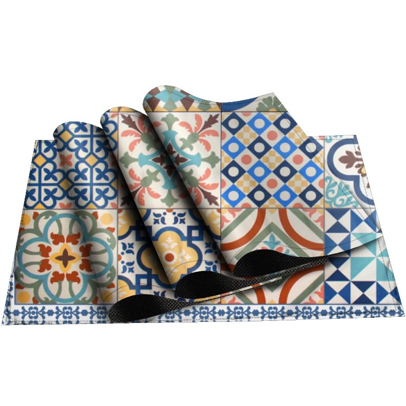 See full amazon price history chart for FURNISHYA Polycotton HD Creation Set of 4 Placemats and 1 Table Runner 13x60 Inch | Moroccan Tiles Blue Design Digital Printed | for Dinners, Indoor, Outdoor Parties & Everyday Use - Machine Washable FURNISHYA Polycotton HD Creation Set of 4 Placemats and 1 Table Runner 13x60 Inch | Moroccan Tiles Blue Design Digital Printed | for Dinners, Indoor, Outdoor Parties & Everyday Use - Machine Washable (B0CXKB8R32) Amazon Price History, Amazon Price Tracker