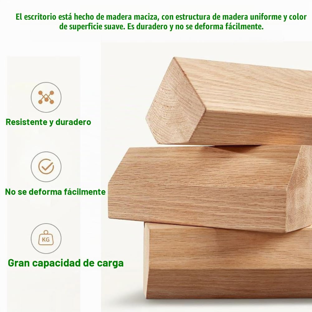 Escritorios de Madera Maciza Blanca con cajones, 120cm
