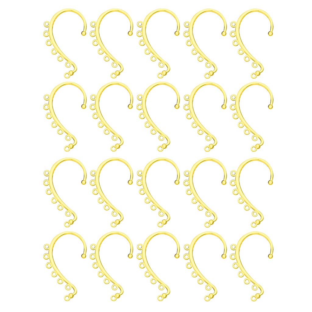 XuQiZZpp Ear Cuff Earrings 7 Holes Ear Wrap Earring Hooks Piercing Ear Cuff Clips Jewelry Components for Earring Making