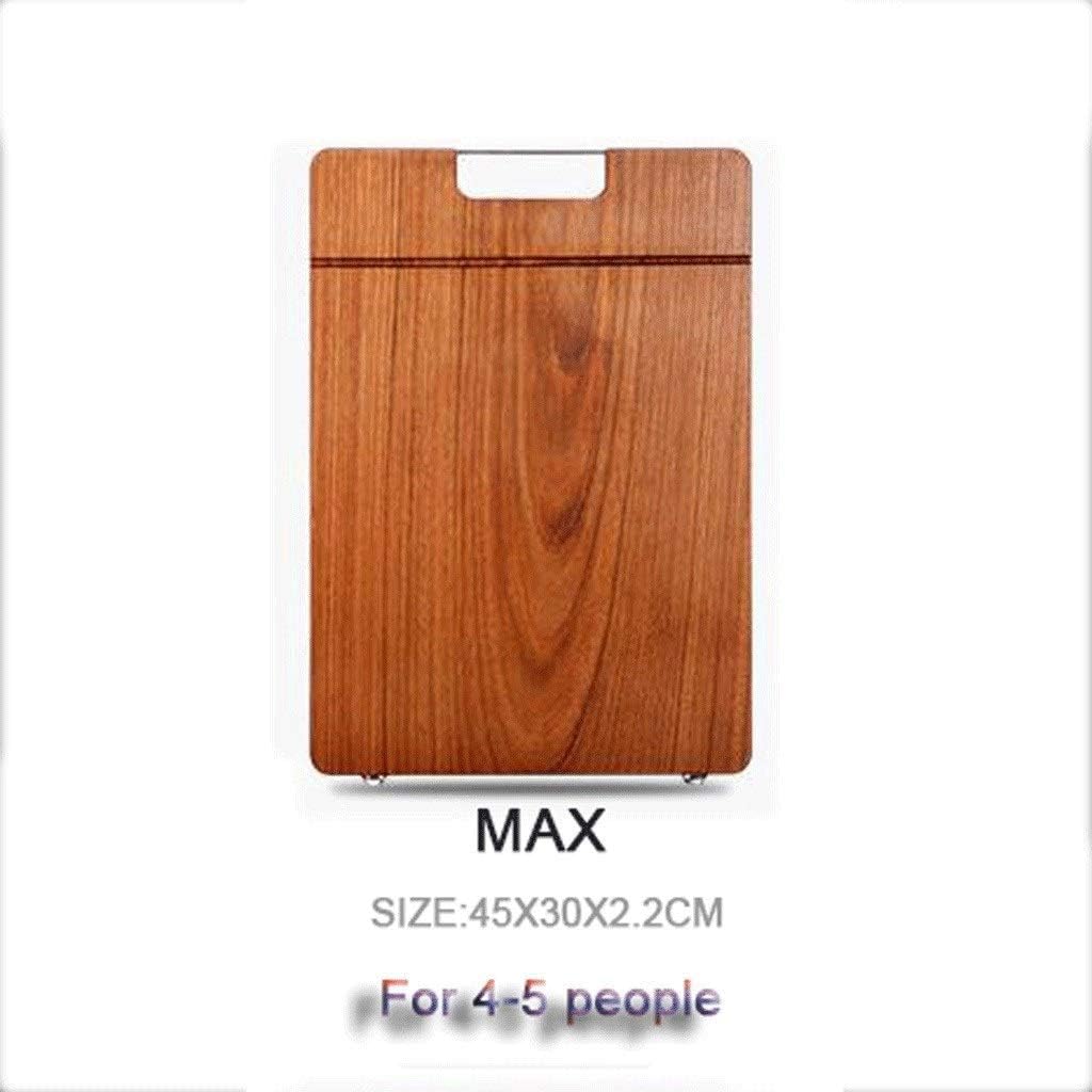 Cutting Board Solid Wood Reversible & Chopping Board for Kitchen & Butcher Block for Meat and Vegetable & Wooden Serving Board with Stainless Steel Grip (Size : 38x25x2.2cm) (OneColor 45x30x2.2cm)