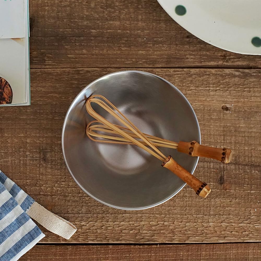 Handmade Wooden Whisks for Cooking - 5.7In Natural Bamboo Whisk, Mini Whisk for Whisking, Beating, Blending, Frothing & Stirring (5.7 Inches) - Image 4