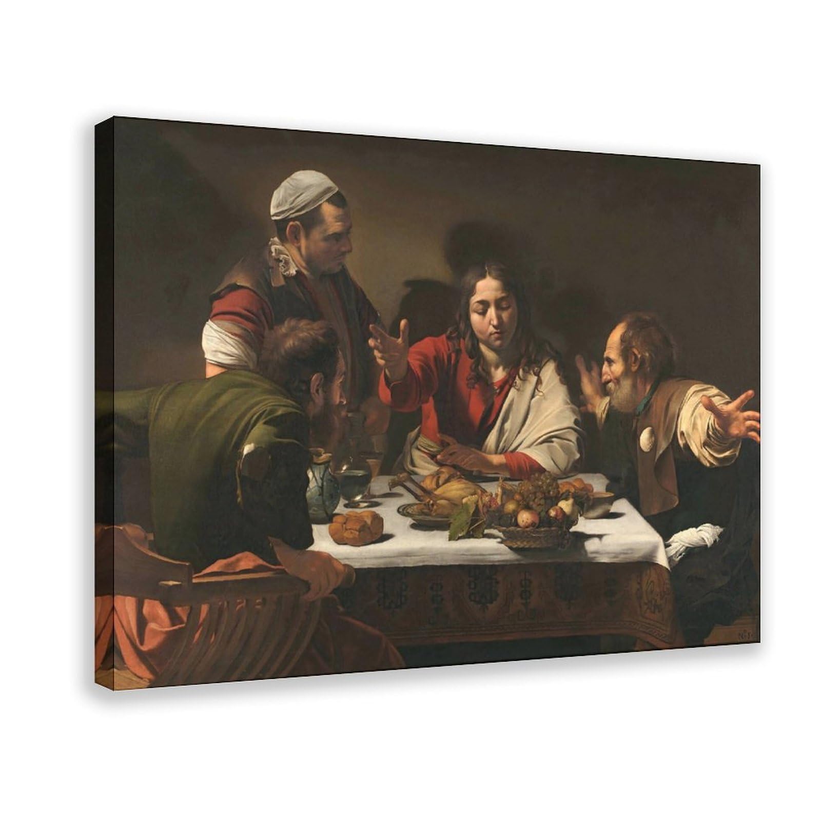 DFJyjFGJJ Michelangelo Merisi Da Caravaggio,Supper at Emmaus Canvas Poster Bedroom Sports Landscape Office Room Decor Gift 24" L X 36" W