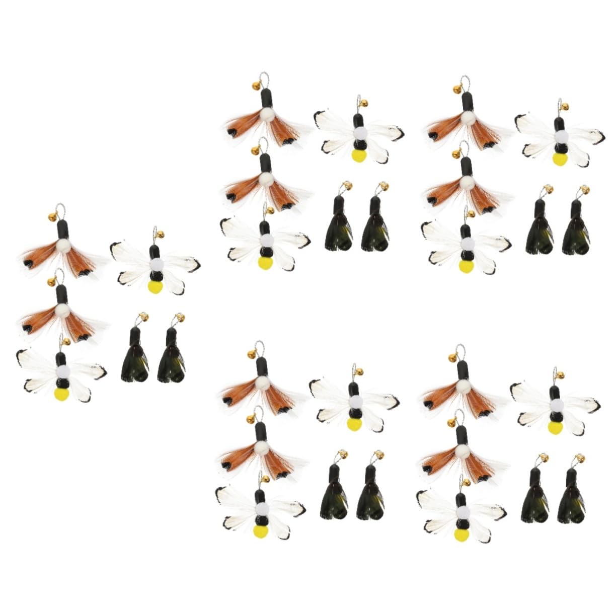 Yardwe 30pièces Recharges pour Canne à Chat Têtes Plume Et Insectes Jouets pour Intérieur