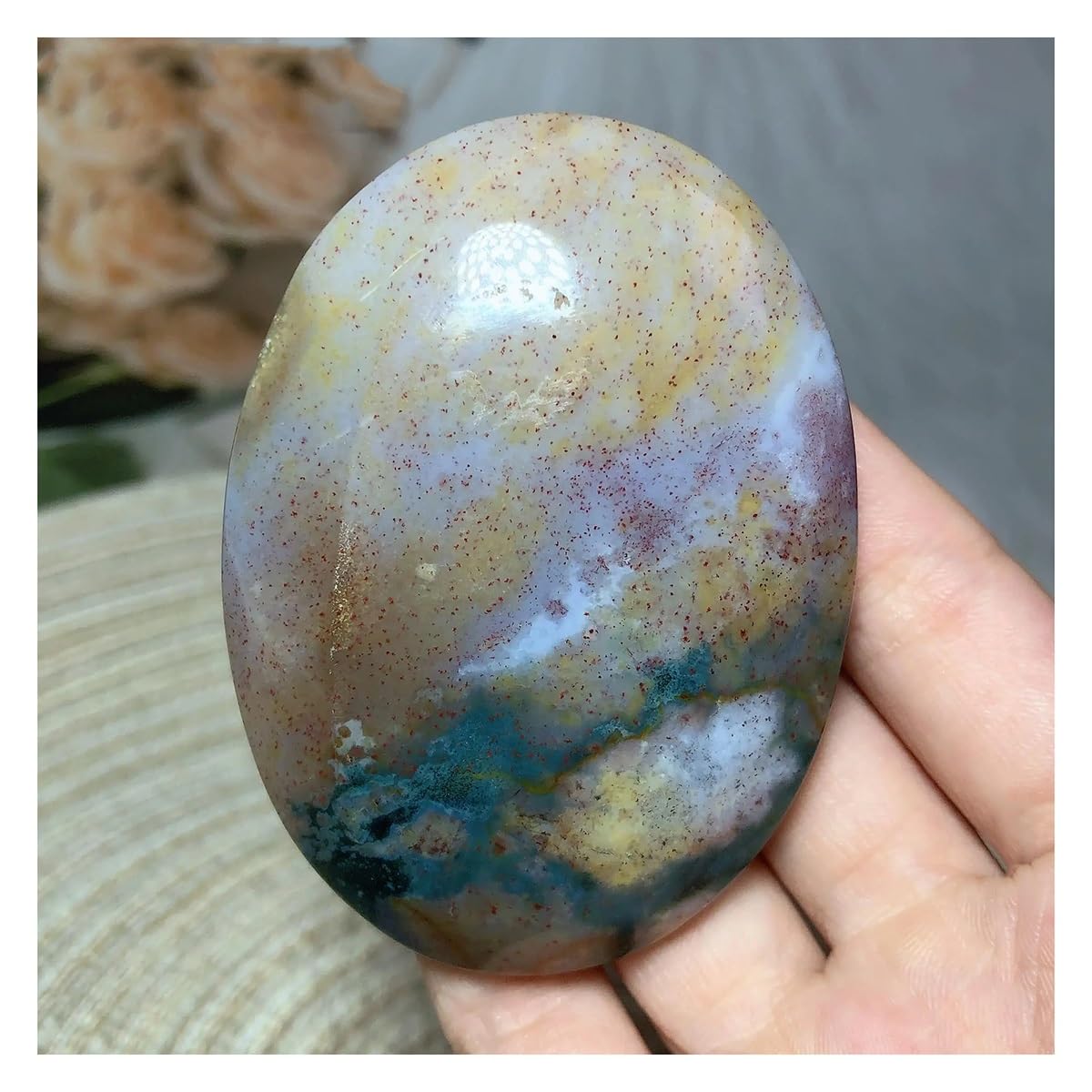 Piedras de jaspe natural LQYXGS de 121g para decoracion del hogar