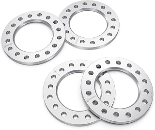 4pcs 1/2 inch 8x170 and 8x6.5 Flat Wheel Spacers - Compatible with Chevy Ford GMC Hummer Dodge (See Description for Year Model) - 8x165.1 and 8x170 Silver Aluminum