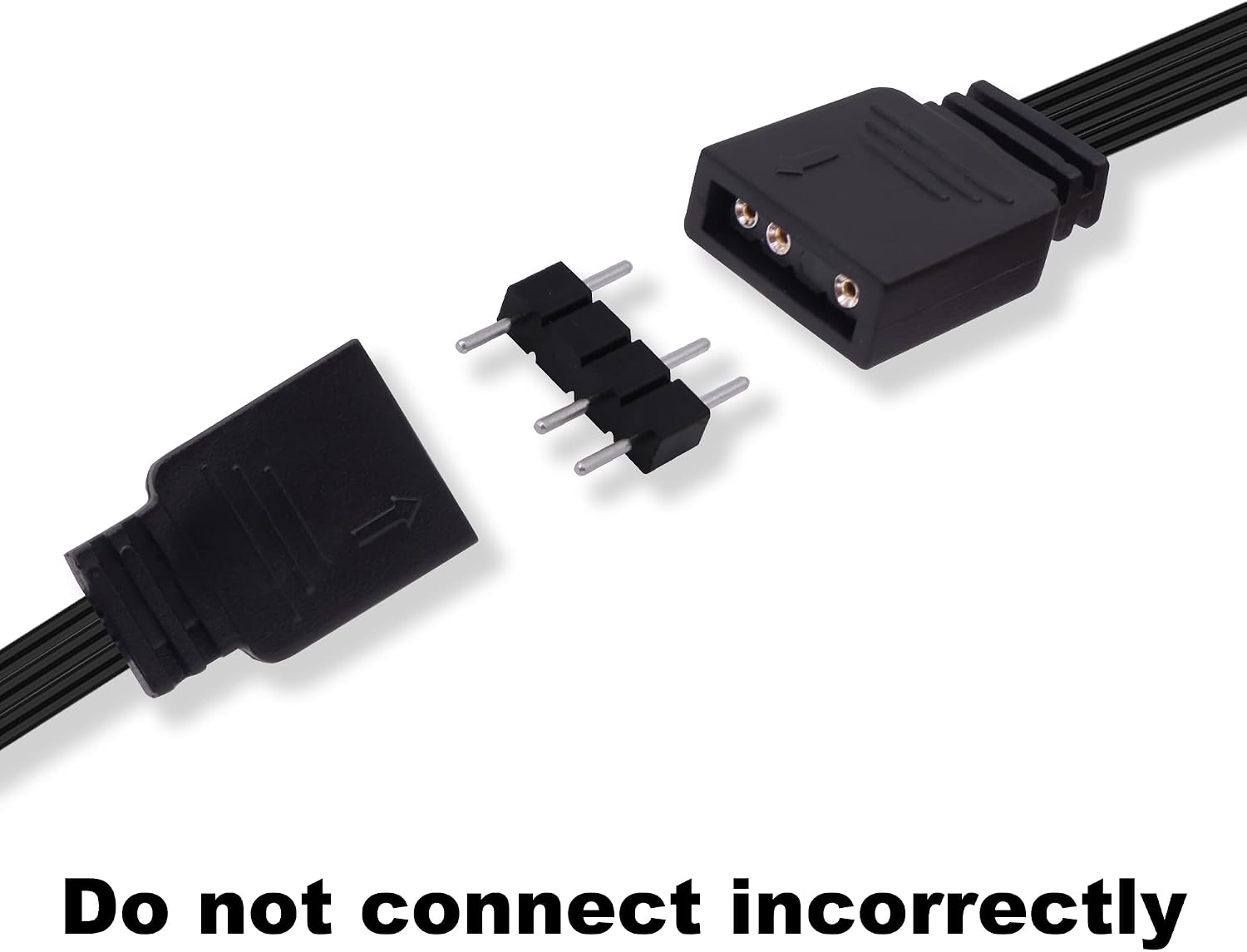 ARGB Extension Cable 5V 3 Pin Addressable RGB Connector Adapter Extension Cable Synchronous Cord Wire for ARGB LED Fans-1M/3.3FT-2Pcs