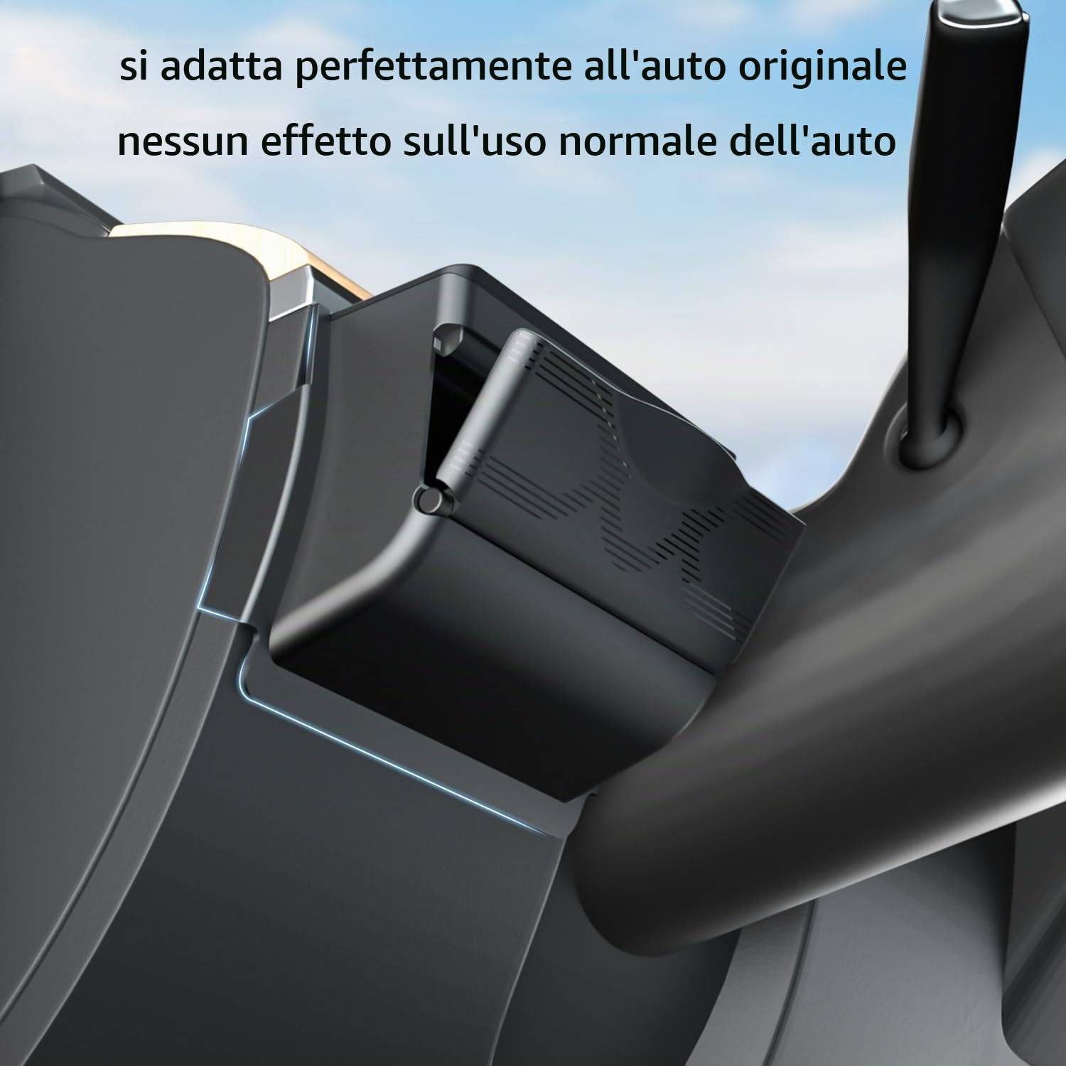 topfit Organizzatore del cruscotto per Tesla Model Y Model 3 Scatola di immagazzinaggio multifunzionale Occhiali da sole Porta telefono Vano portaoggetti Accessori Organizzati per Tesla Model Y/3