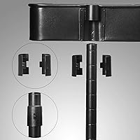 Vista 7 de SONGMICS Carrito de metal de 3 niveles, carrito de utilidad, carrito de cocina con estantes ajustables, carrito de almacenamiento con 2 frenos, Negro