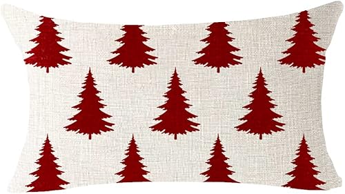 Miniatura 7 de ITFRO Nice Jingle Bell Outside Merry Christmas - Funda de cojín rectangular decorativa de arpillera de algodón para sofá, sala de estar, 12 x 20