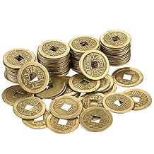 Hestya 100 Pcs 1 Inch Chinese Fortune Coins Feng Shui Good Luck Coins Ancient Dynasty Era