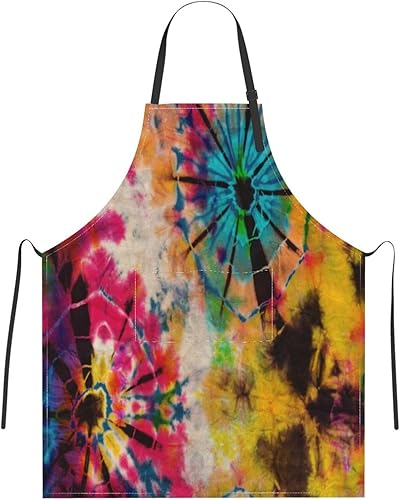 Delantal ajustable de salpicaduras de pintura colorida con 2 bolsillos, para asar a la parrilla, Style-30