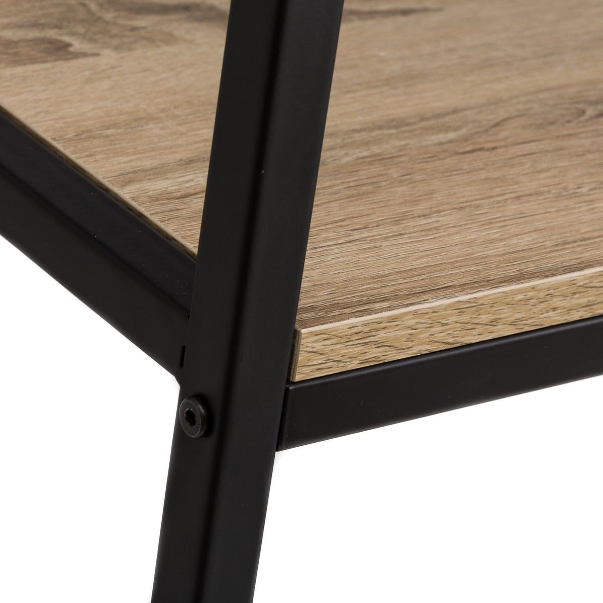 LOLAhome - Estantería Industrial de Metal Negro y Madera con 1 cajón y 4 estantes de 60x180x30 cm Libros o Figuras en el salón combina Resistencia y un diseño Moderno Atrevido