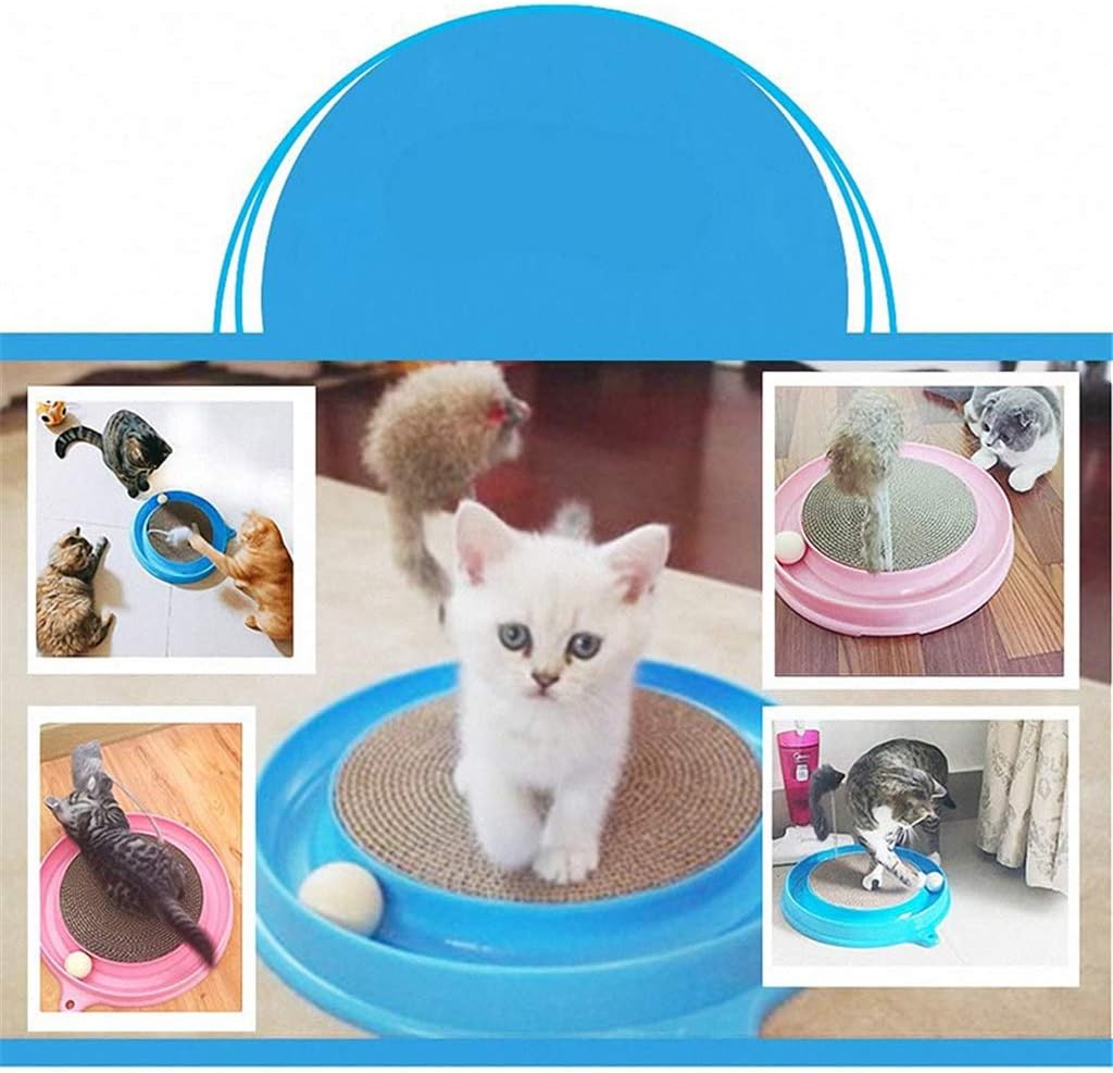 Interactive Cats Toy Corrugated Paper Kitten Pet Post Pad Training Exercise Mouse Play Toy with Ball