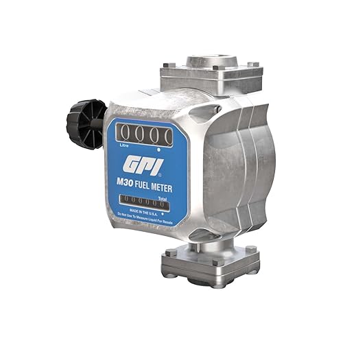 Vista 10 de GPI - Medidor de combustible mecánico modular M30 en litros, 19 a 114 litros/min, entrada/salida NPT de 3/4" (165100-04)