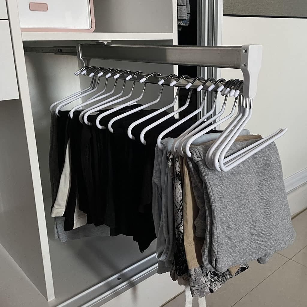 Riel de ropa extensible de 30-80 cm y varilla de colgante telescópica para armario