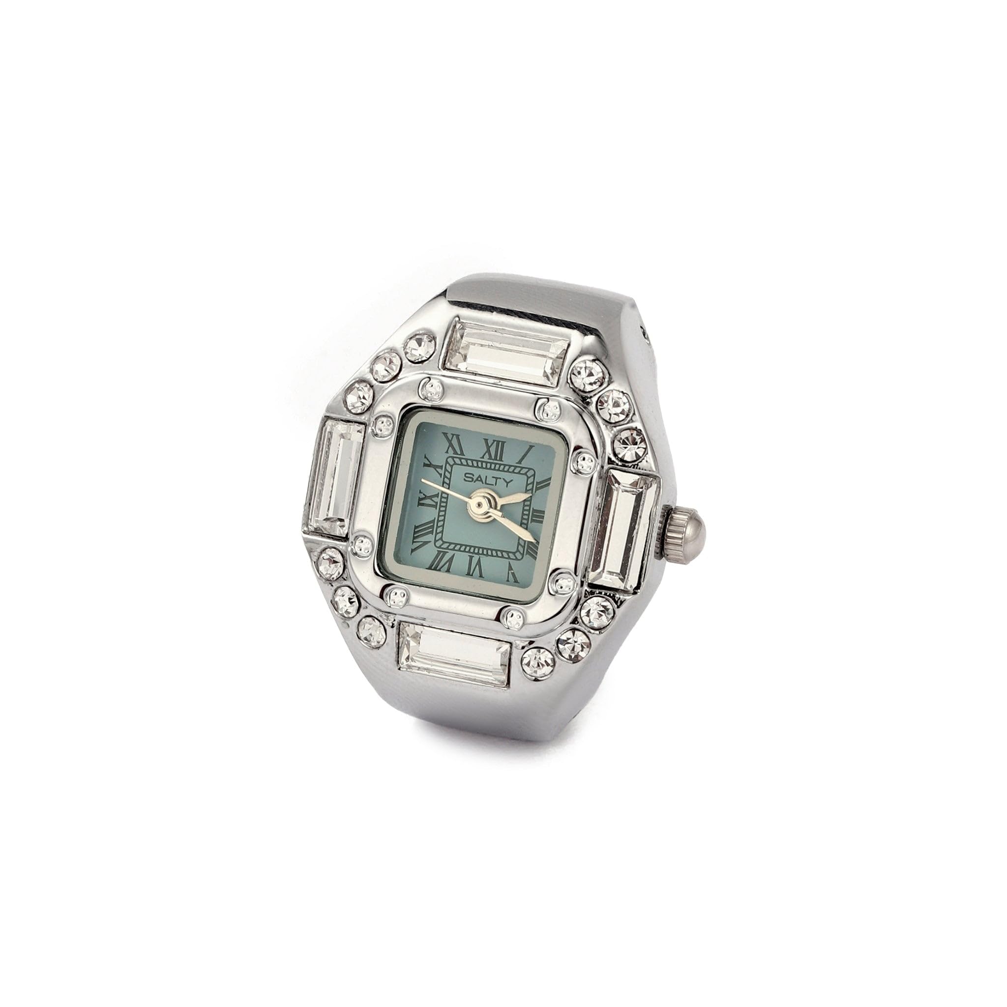 Crystal Time Cyan Watch Ring for Men & Boys | Stylish Fashion Jewelry | Casual, Party and Everyday Wear | Gift for Birthday, Anniversary-image-26