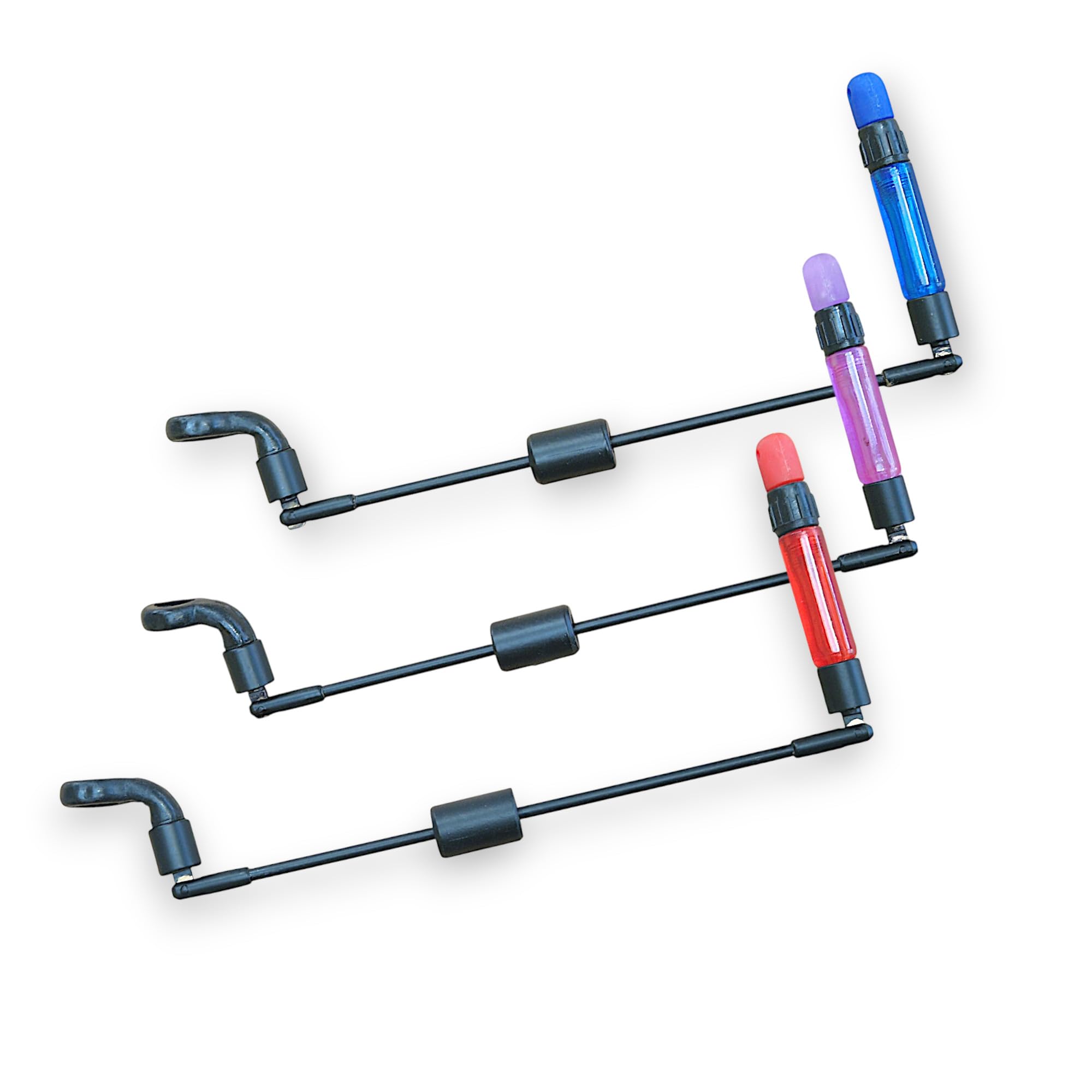 3 TJRS Bite Indicators Swingers Carp fishing Tackle for Bite Alarms and bank sticks (Red Purple & Blue)